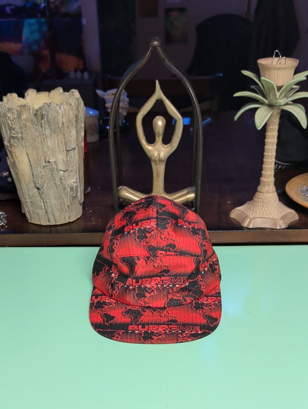 Supreme Red & Black Graphic Cap